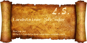 Landsteiner Sándor névjegykártya